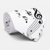  Musical Instrument Notes - Men's Custom Necktie Stropdas (Opgerold)