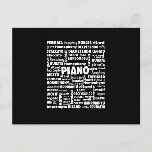 Musical Instrument Piano Player Grand Piano Gift Briefkaart (Voorkant)