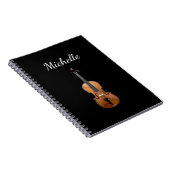 Musical Instrument Violin Black White Notitieboek (Rechterzijde)