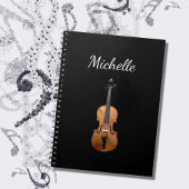 Musical Instrument Violin Black White Notitieboek