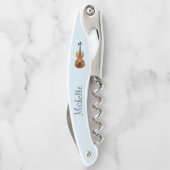 Musical Instrument Violin Cute Blue Kurkentrekker (Achterkant)