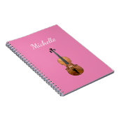 Musical Instrument Violin Girly Pink Notitieboek (Rechterzijde)