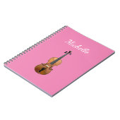 Musical Instrument Violin Girly Pink Notitieboek (Linkerzijde)