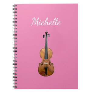 Musical Instrument Violin Girly Pink Notitieboek