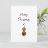 Musical Instrument Violin Merry Christmas   Feestdagenkaart (Staand voorkant)