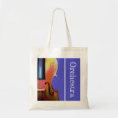 Musical Instrument Violin Orchestra Paars Tote Bag (Voorkant)