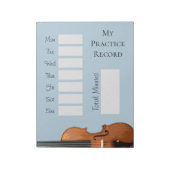 Musical Instrument Violin Practice Record Chart Notitieblok (Linkerzijde)