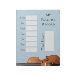 Musical Instrument Violin Practice Record Chart Notitieblok