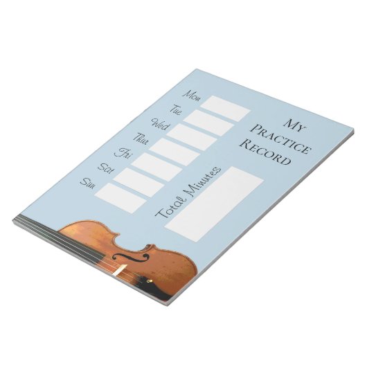 Musical Instrument Violin Practice Record Chart Notitieblok (Schuin)