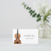 Musical Instrument Violin Teacher QR Code Visitekaartje (Staand voorkant)