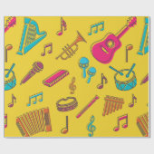 Musical instruments background. musical notes.  cadeaupapier (Vlak)