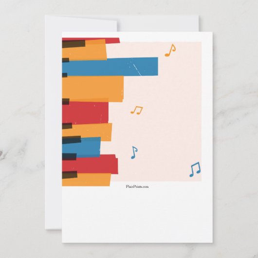 Musical Instruments Birthday Party Invitation Kaart (Achterkant)