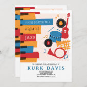 Musical Instruments Birthday Party Invitation Kaart (Voorkant / Achterkant)
