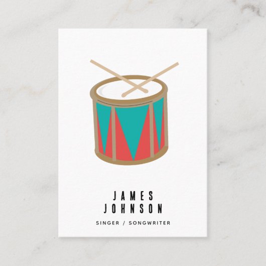 Musical Instruments Music Drum Singer Musician Visitekaartje (Voorkant)