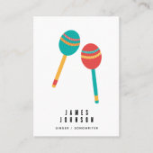 Musical Instruments Music Maracas Singer Musician Visitekaartje (Voorkant)