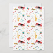 Musical Instruments Music Theme Birthday Party Kaart (Achterkant)