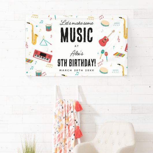 Musical Instruments Music Theme Birthday Party Spandoek (Insitu)