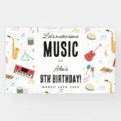 Musical Instruments Music Theme Birthday Party Spandoek (Horizontaal)