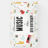 Musical Instruments Music Theme Birthday Party Spandoek (Verticaal)
