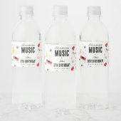 Musical Instruments Music Theme Birthday Party Waterfles Etiket (Flessen)