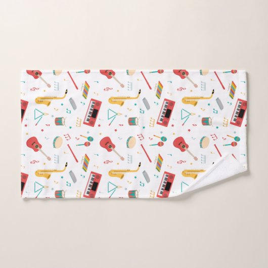 Musical Instruments Music Theme Kids Bad Handdoek (Handdoek)