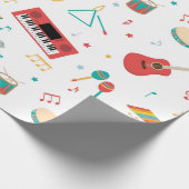 Musical Instruments Music Theme Pattern Cadeaupapier (Hoek)