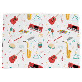 Musical Instruments Music Theme Pattern Groot Cadeauzakje (Voorkant)