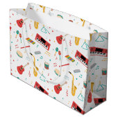 Musical Instruments Music Theme Pattern Groot Cadeauzakje (Achterkant Gekanteld)