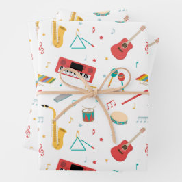 Musical Instruments Music Theme Pattern Inpakpapier Vel
