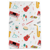 Musical Instruments Music Theme Pattern Medium Cadeauzakje (Achterkant)