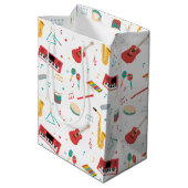 Musical Instruments Music Theme Pattern Medium Cadeauzakje (Achterkant Gekanteld)