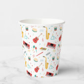 Musical Instruments Music Theme Pattern Papieren Bekers (Links)