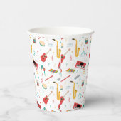Musical Instruments Music Theme Pattern Papieren Bekers (Rechts)