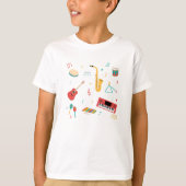 Musical Instruments Music Theme Pattern T-shirt (Voorkant)