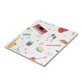 Musical Instruments Music Theme Pattern Tegeltje (Zijkant)