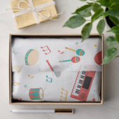 Musical Instruments Music Theme Pattern Tissuepapier (Geschenk)