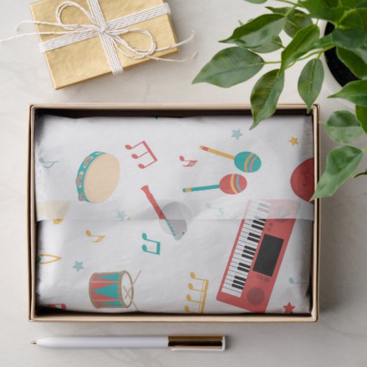 Musical Instruments Music Theme Pattern Tissuepapier (Geschenk)