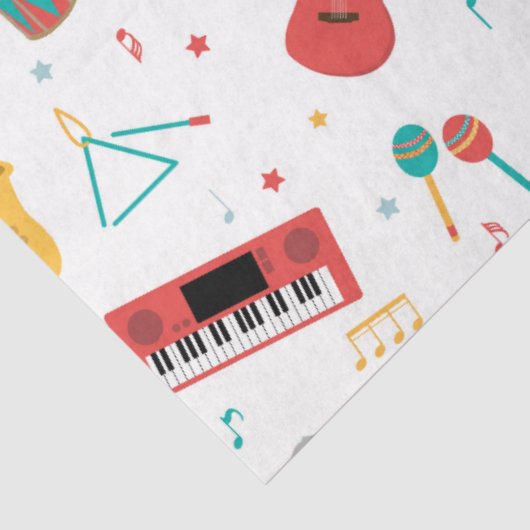 Musical Instruments Music Theme Pattern Tissuepapier (Detail)