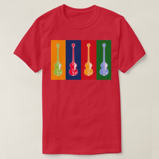 MUSICAL INSTRUMENTS SILHOUETTES HOFNER BASS T-SHIRT (Design voorkant)