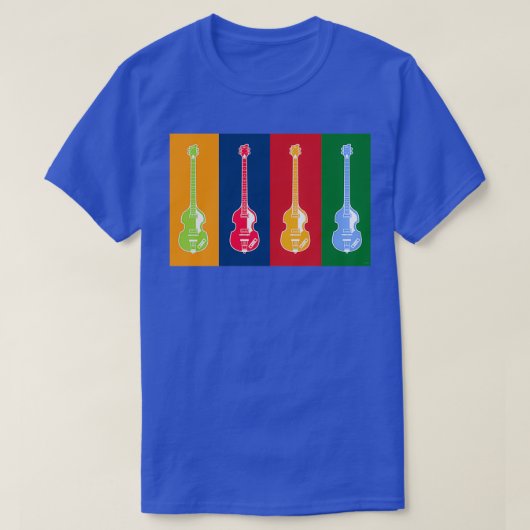 MUSICAL INSTRUMENTS SILHOUETTES HOFNER BASS T-SHIRT (Design voorkant)