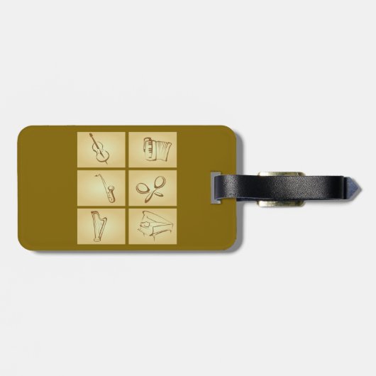 Musical Instruments Sketch Bagagelabel (Achterkant horizontaal)