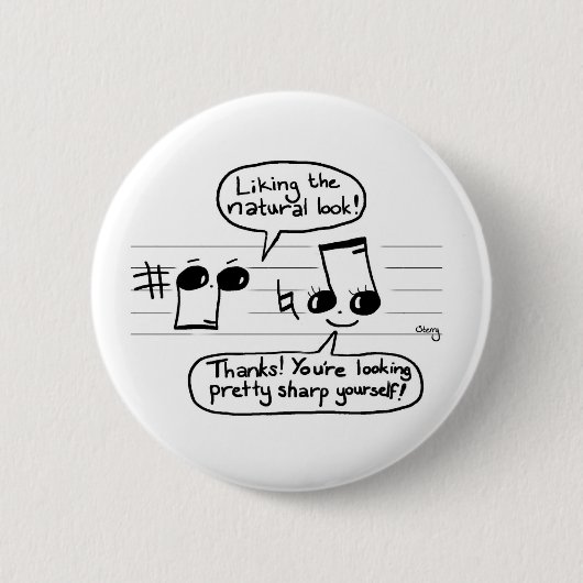 Musical Joke Cartoon Ronde Button 5,7 Cm (Voorkant)