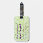 Musical Jouw naam toevoegen, QR-code, Limoen Cream Bagagelabel (Achterkant verticaal)