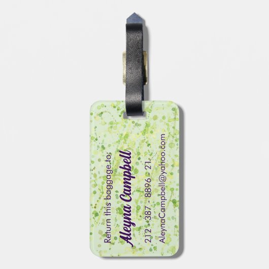 Musical Jouw naam toevoegen, QR-code, Limoen Cream Bagagelabel (Achterkant verticaal)