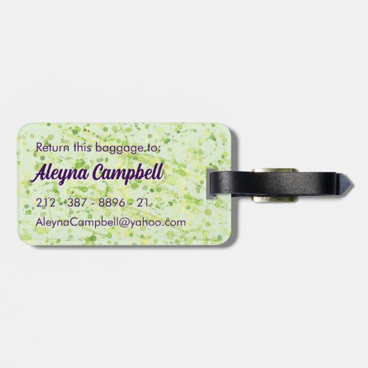 Musical Jouw naam toevoegen, QR-code, Limoen Cream Bagagelabel (Achterkant horizontaal)