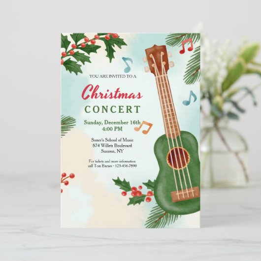 Musical kerstconcert Uitnodiging (Staand voorkant)