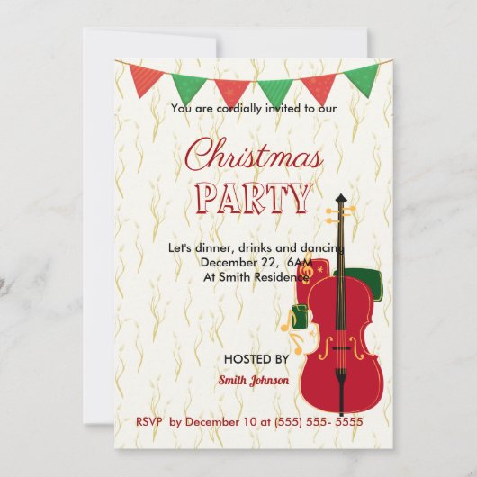 Musical-kerstfeestfeest Kaart (Voorkant)