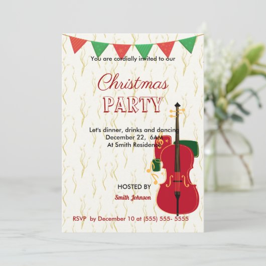 Musical-kerstfeestfeest Kaart (Staand voorkant)