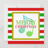 Musical Kerstmis Carol & Karaoke Party Invitation Kaart (Achterkant)