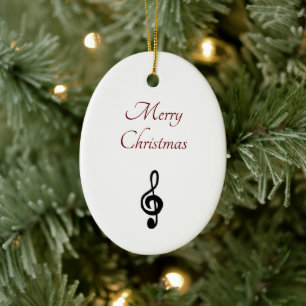 Musical Kersttreble Clef Symbol Typografie Keramisch Ornament